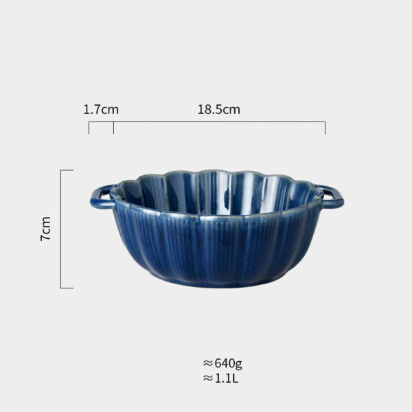 Spacious Nordic-Style Ceramic Salad Bowl, Large Binaural Design for Elegant Dining, Perfect for Serving Salads and Side Dishes