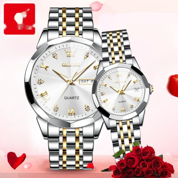 Valentine's Day Couple Quartz Watch Gift for Men, Elegant Quartz Watch for Couples, Stylish Valentine's Day Gift Watch for Men and Women