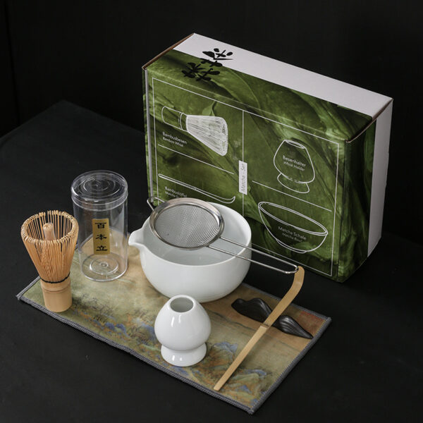 Japanese Matcha Tea Set, Pouring Ceramic Bowl with Cups, Traditional Matcha Ceremony Drinkware