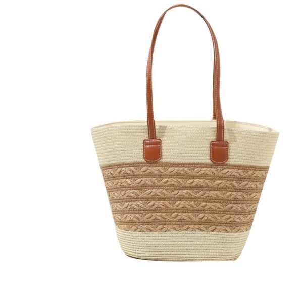 South Korea Vacation Raffia Woven Tote, Large Capacity Woven Bag, Stylish Korean Vacation Tote Bag