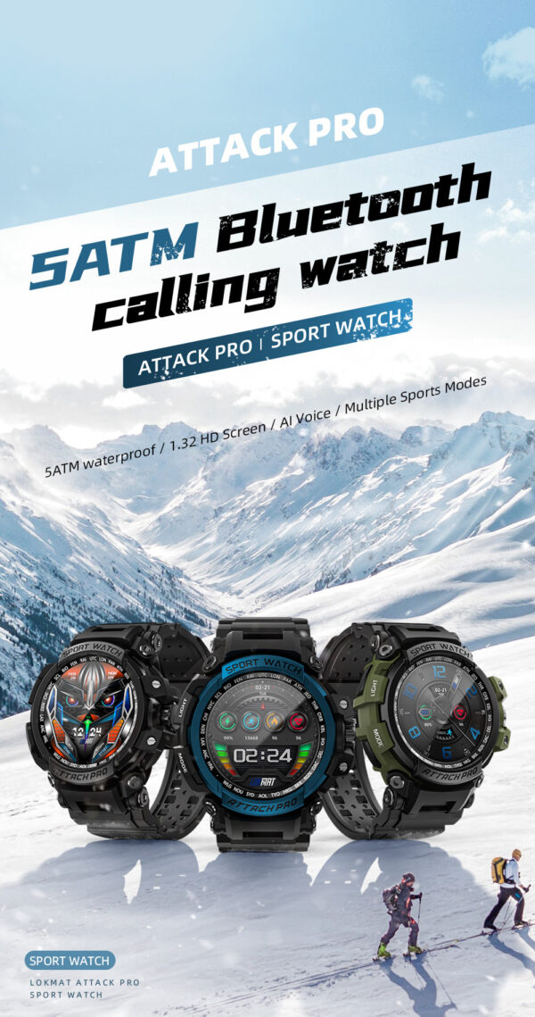 Three-Proof Outdoor Sport Smart Watch with Bluetooth Calling, Durable Outdoor Smart Watch with Bluetooth and Three-Proof Features