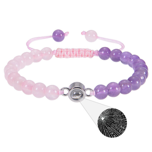 Natural Amethyst Language Projection Stone Bracelet, Elegant Amethyst Stone Bracelet with Unique Design, Fashionable Projection Stone Bracelet with Amethyst