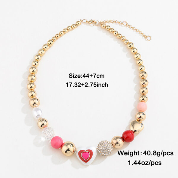 Heart Peach Pearl Bracelet Suit with Original Design, Fashionable Heart and Peach Pearl Combination Bracelet, Elegant Original Design Pearl Bracelet Set