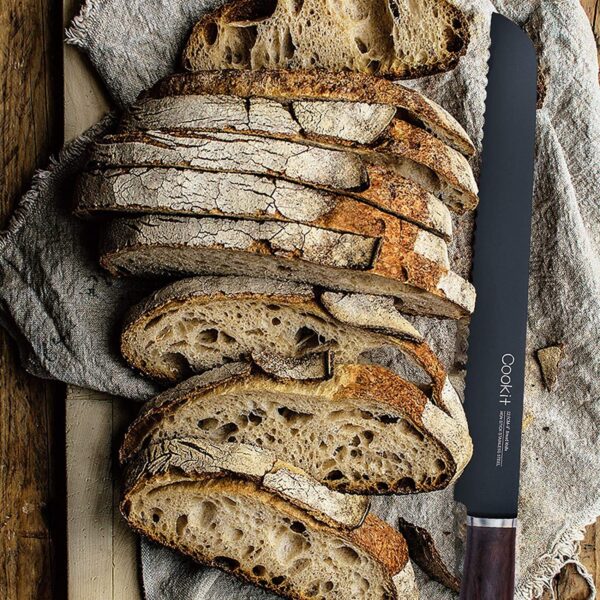 9-Inch Bread Knife with Serrated Edge, High Carbon Stainless Steel Bread Cutter, Forged Knife for Homemade Bread