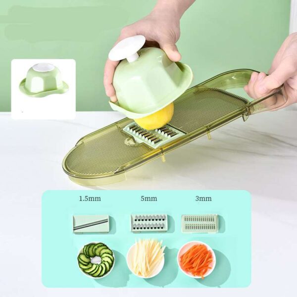 Steel Blade Vegetable Cutter and Slicer for Kitchen, Multifunction Potato Slicer and Fruit Chopper, Kitchen Gadgets for Dicing, Slicing, and Grating Vegetables