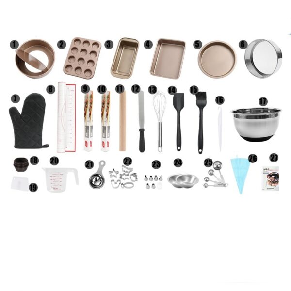 Full Set Oven Cake Mold Pan and Pizza Plate, Comprehensive Baking Tools Set, Essential Mold and Plate Set for Home Baking