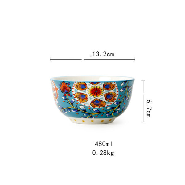 Elegant Green Peacock Ceramic Tableware for Western Cuisine, Stylish Household Tableware Set with Peacock Design, Unique Ceramic Dishes for Western Food