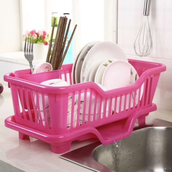 Lishui Plastic Dish Rack for Kitchen, Stackable Dish Organizer, Space-Saving Kitchen Storage Rack