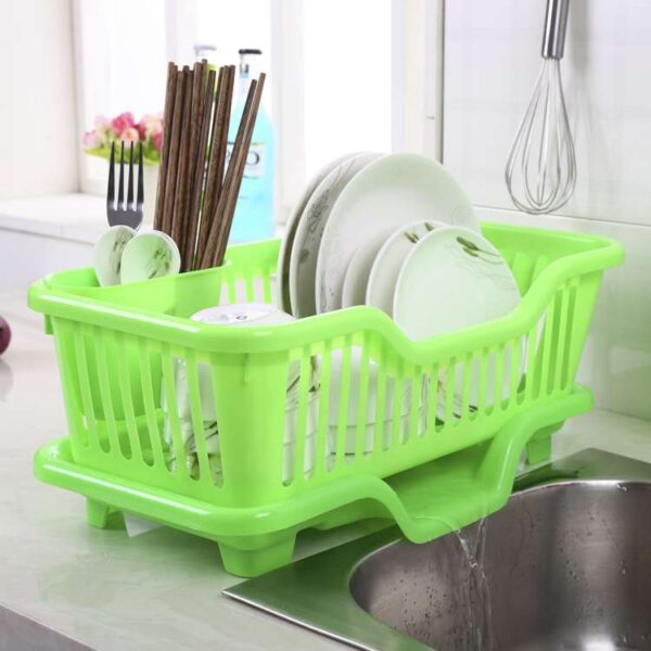 Lishui Plastic Dish Rack for Kitchen, Stackable Dish Organizer, Space-Saving Kitchen Storage Rack