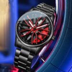 Men’s Wheel Rotating Fashion Quartz Watch with Waterproof Design, Stylish Rotating Wheel Men’s Waterproof Quartz Watch