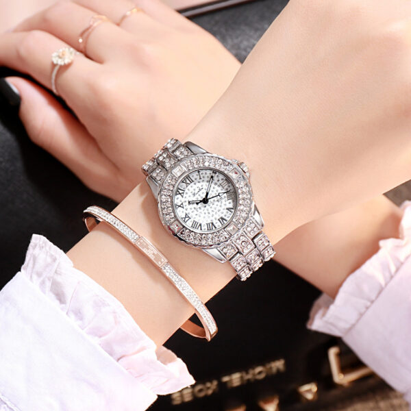 Women's Fashion Simple Rhinestone Alloy Quartz Watch, Elegant Rhinestone Alloy Quartz Watch for Women, Stylish Women's Quartz Watch with Rhinestone Details