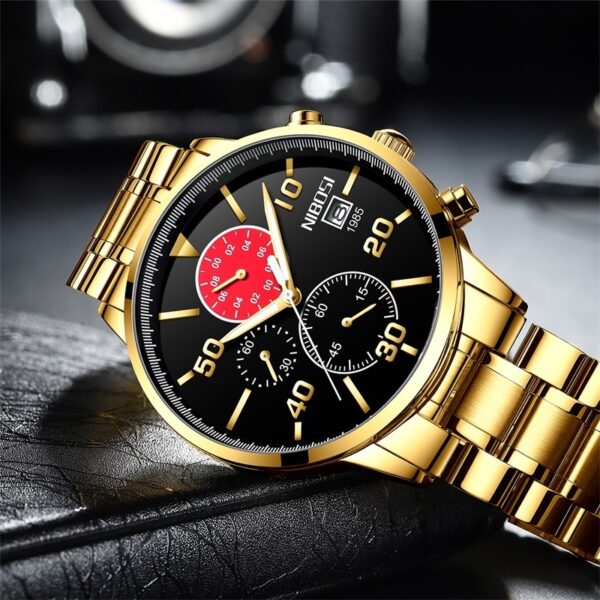 Men's Quartz Steel Watch with Waterproof and Calendar Features, Elegant Waterproof Quartz Steel Watch with Calendar, Stylish Men's Quartz Watch with Steel and Calendar Functions