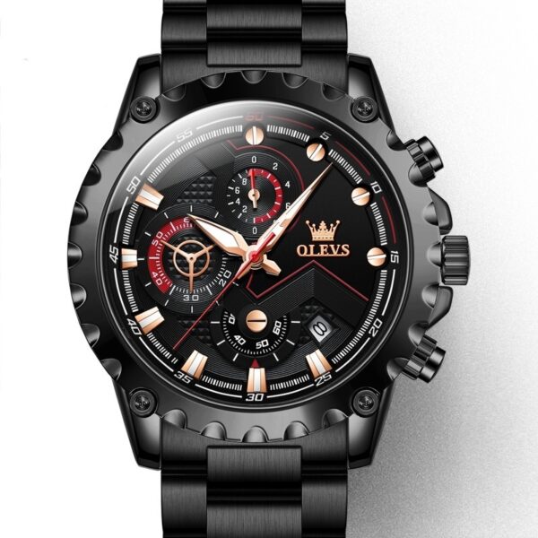 Luminous Large Dial Multifunctional Men's Watch, Stylish Multifunctional Watch with Luminous Dial, Large Dial Men's Multifunctional Luminous Watch