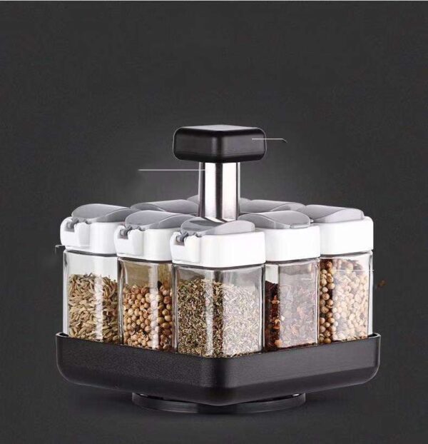 Glass Spice Jar Organizer for Kitchen, Transparent Pepper and Seasoning Container, Efficient Spice Storage Solution