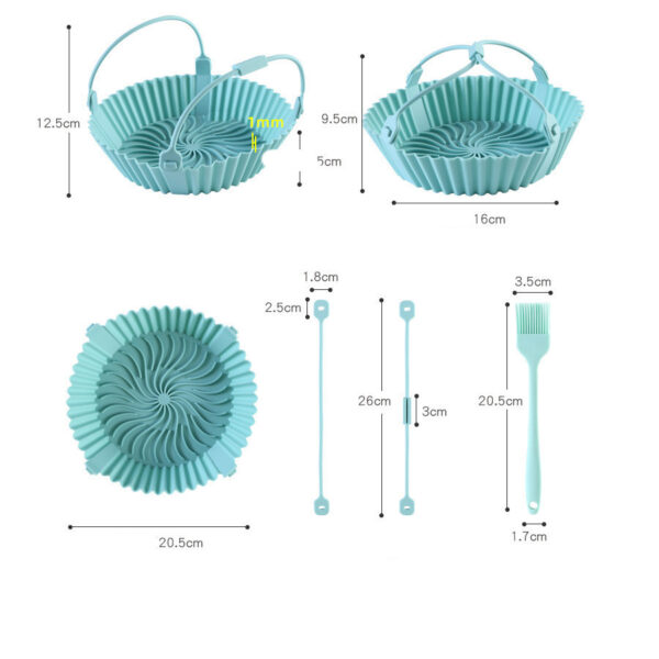 Silicone Air Fryer Accessories, Baking Tools Tray for Even Cooking, Heat-Resistant and Easy to Clean