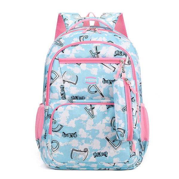 New Letter Print Backpack with Pencil Case, Fashionable Sweet Schoolbag for Primary School Students, Stylish Backpack for Girls and Boys