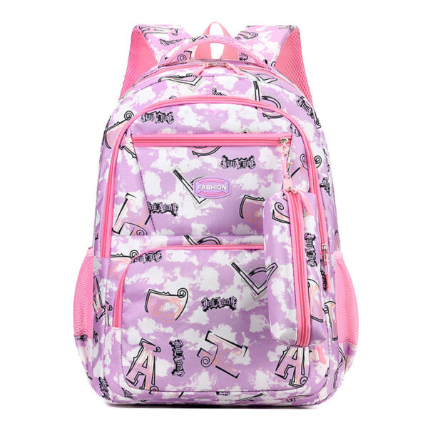 New Letter Print Backpack with Pencil Case, Fashionable Sweet Schoolbag for Primary School Students, Stylish Backpack for Girls and Boys