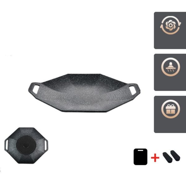 Outdoor Korean Multifunctional Grill Pan, Camping Teppanyaki Cassette Cooker, Versatile Cookware for Grilling and Frying