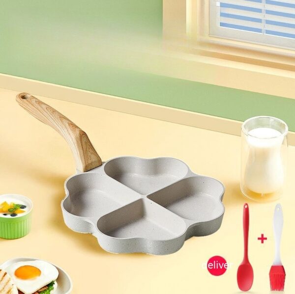 Durable Aluminum Four-Hole Frying Pan, Non-Stick Cooking Pan for Multiple Items, Ideal for Eggs and Pancakes