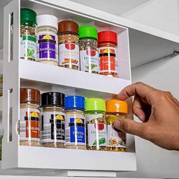 Kitchen Rotating Spice Rack, Space-Saving and Convenient Organizer for Spices and Seasonings