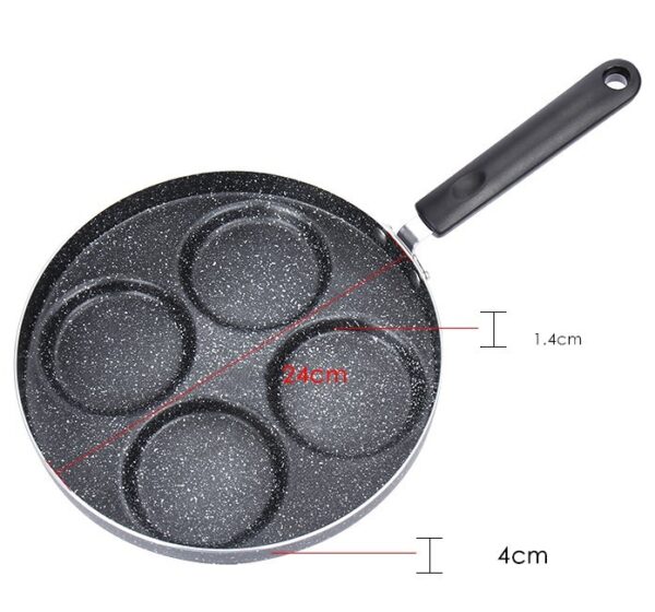 4-Cup Nonstick Egg and Pancake Pan, Multi-Cup Cookware for Gas Stove, Perfect for Making Pancakes and Eggs