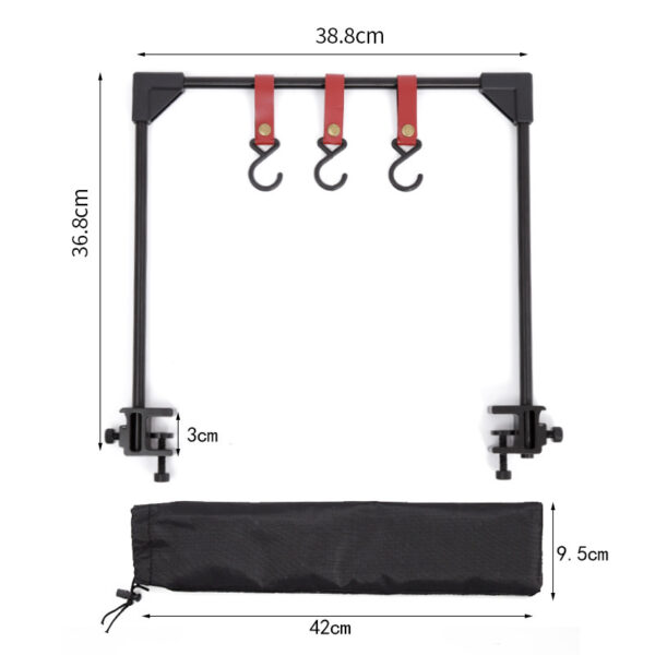 Adjustable Base Clamp Small Hanging Rack for Pot Stove Cookware, Desktop Storage Hook for Picnic and Camping