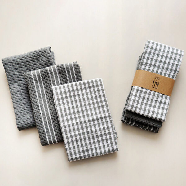 3-Pack Gray Series Waffle Tea Towel Napkins, Home Fabric Gray Waffle Tea Towel and Kitchen Napkin Set, Waffle Texture Gray Tea Towel for Kitchen Use