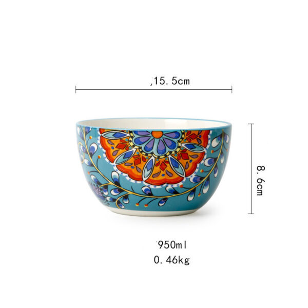 Elegant Green Peacock Ceramic Tableware for Western Cuisine, Stylish Household Tableware Set with Peacock Design, Unique Ceramic Dishes for Western Food