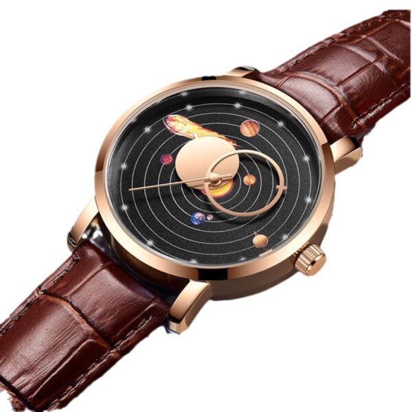 Classic Small Casual Quartz Watch with Leather Strap and Waterproof Design, Simple Quartz Watch with Trendy Leather Strap and Waterproof Feature