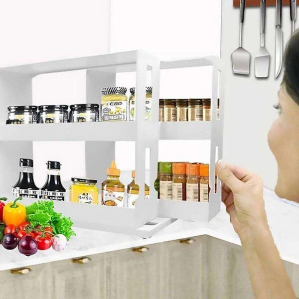 Kitchen Rotating Spice Rack, Space-Saving and Convenient Organizer for Spices and Seasonings