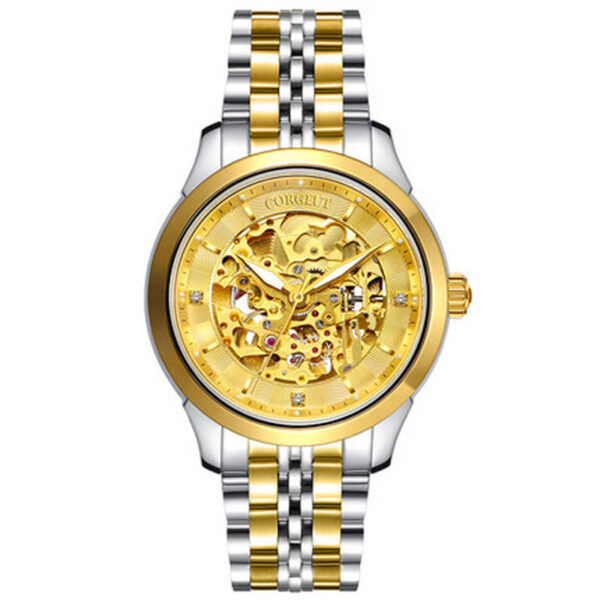 Hollow-out Full-Automatic Mechanical Men's Business Casual Watch, Elegant Hollow-out Mechanical Watch for Business and Casual Wear