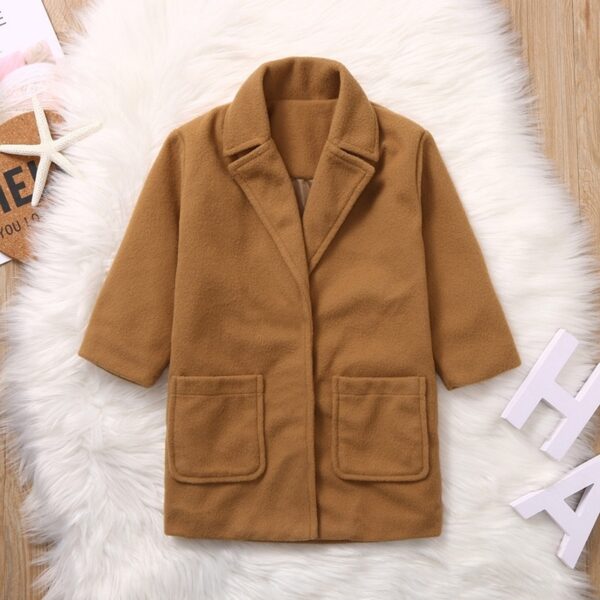 Classic and Warm Children's Woolen Coat, Ideal for Autumn and Winter Weather