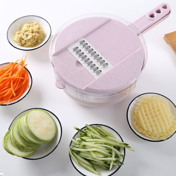 8-in-1 Mandoline Slicer and Vegetable Cutter for Kitchen, Multi-functional Vegetable Slicer with Potato Peeler and Grater, Versatile 8-in-1 Kitchen Mandoline Slicer for Effortless Food Prep