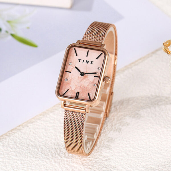 High-Grade Square Ins Style Student Steel Belt Watch, Elegant Square Steel Belt Quartz Watch for Students, Simple and Stylish Ins-Style Quartz Watch for Students