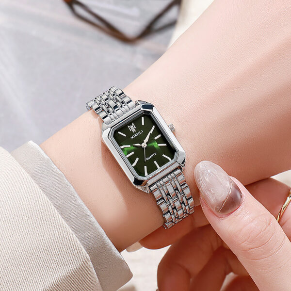 Simple Square Steel Strap Watch for Women, Fashionable Women's Square Watch with Steel Strap, Elegant Women's Watch with Minimalist Square Steel Band