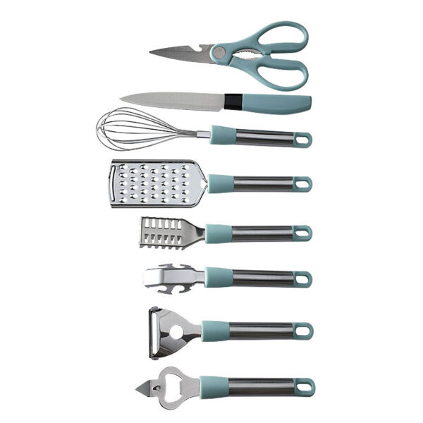 Stainless Steel Kitchen Gadgets Set, Household Kitchen Utensils Tray, Includes Peeler, Scissors, and Egg Beater