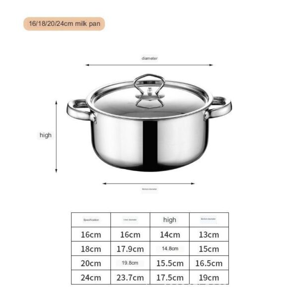 Thick Stainless Steel Kitchen Cookware Set, Durable Stainless Steel Pots and Pans for Cooking, High-Quality Stainless Steel Kitchen Utensils