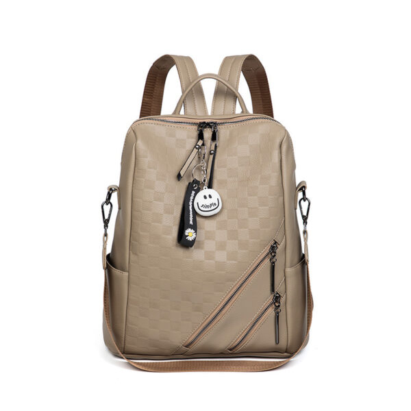 Checkerboard Fashion Backpack for Women, Casual All-Match Shoulder Bag, Stylish Travel and Shopping Backpack