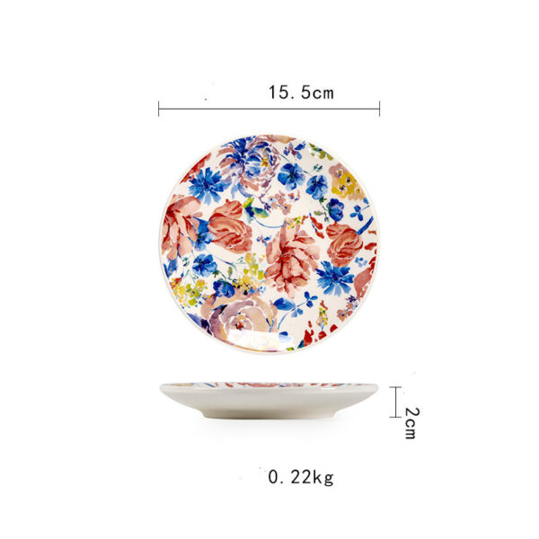 Creative American Style Salad Bowl Ceramic Tableware, Western Food Plate and Noodle Bowl Set, Unique Household Ceramic Dishes for Salad and Noodles