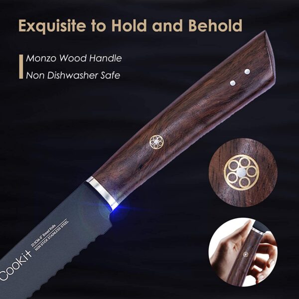 9-Inch Bread Knife with Serrated Edge, High Carbon Stainless Steel Bread Cutter, Forged Knife for Homemade Bread