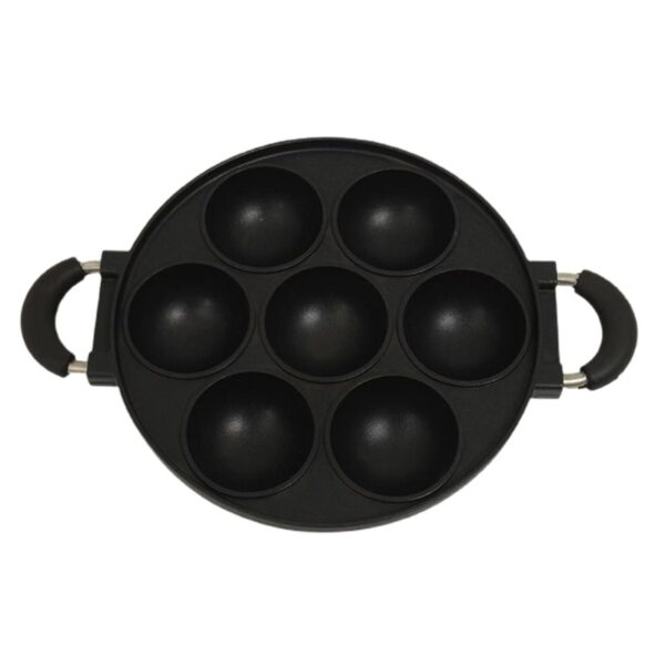 7-Hole Round Flat Cake Mold, DIY Cast Aluminum Nonstick Baking Pan, Ideal for Baking Multiple Treats