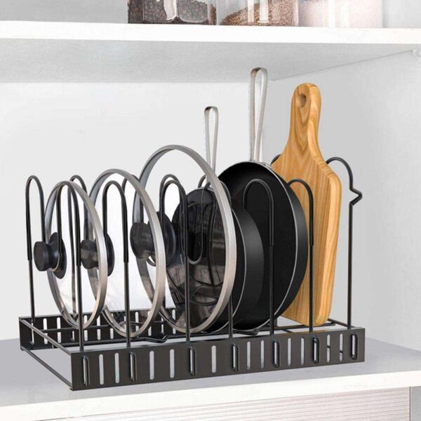 Black Iron Kitchen Organizer Shelf with 8 Tiers, Multi-Layer Kitchen Storage Rack, Tableware Drain Rack for Sink