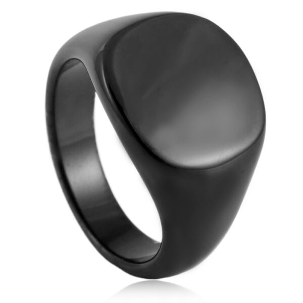 Minimalist Titanium Steel Smooth Seal Ring in European and American Style, Stylish European and American Minimalist Titanium Ring