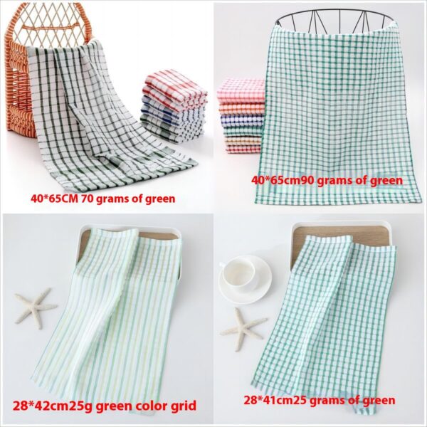 Absorbent Cotton Plaid Dish Towel for Kitchens, Cotton Jacquard Plaid Kitchen Towel, Classic Cotton Plaid Towel for Drying Dishes