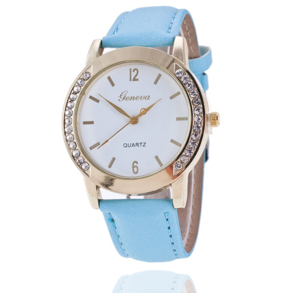 Geneva Diamond Quartz Watch for Women, Elegant Geneva Quartz Watch with Diamond Accents, Stylish Women's Diamond Geneva Quartz Watch