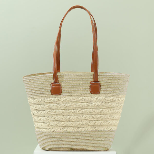 South Korea Vacation Raffia Woven Tote, Large Capacity Woven Bag, Stylish Korean Vacation Tote Bag