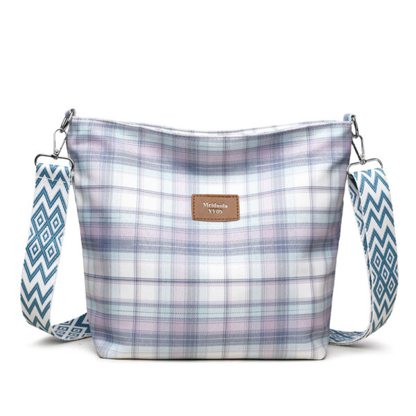 Large Capacity Contrast Color Messenger Bag, Versatile One-Shoulder Commuter Bag, Stylish Checkered Messenger Bag