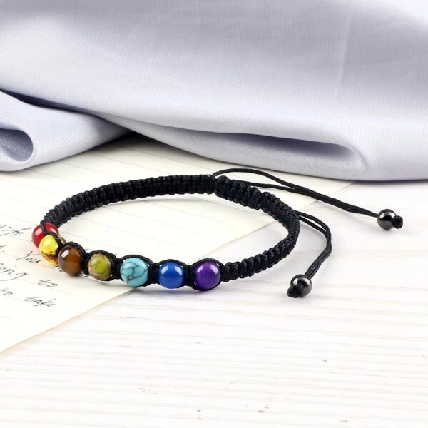 6MM Colorful Natural Stone Ball Bracelet Adjustable, Hand-Woven 6MM Colorful Stone Bracelet, Cross-Border 6MM Natural Stone Adjustable Bracelet