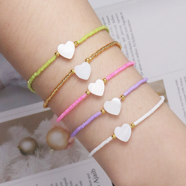 Multicolor Bead and Natural Shell Bracelet, Compact and Colorful Bead Bracelet with Natural Shell, Simple Multicolor Natural Shell Bracelet for Women