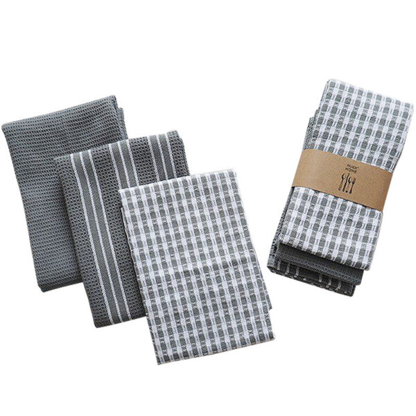 3-Pack Gray Series Waffle Tea Towel Napkins, Home Fabric Gray Waffle Tea Towel and Kitchen Napkin Set, Waffle Texture Gray Tea Towel for Kitchen Use